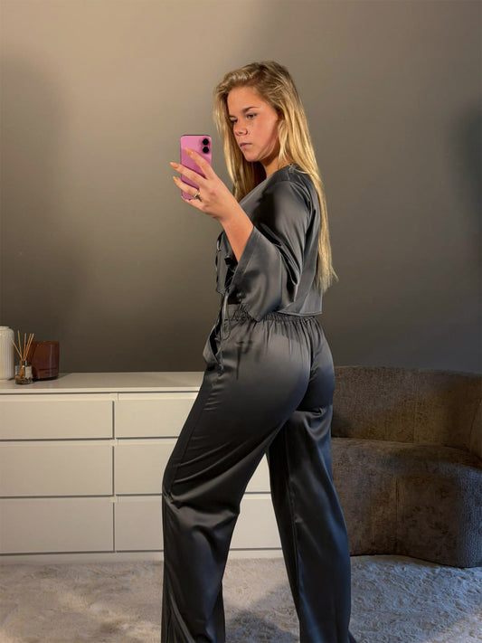 Satijnen Two pieces Set - Grijs