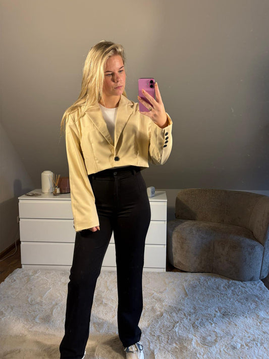 Cropped blazer - Beige