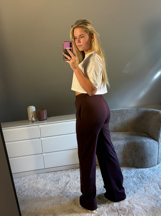 Sporty Wide Leg - Bordeaux